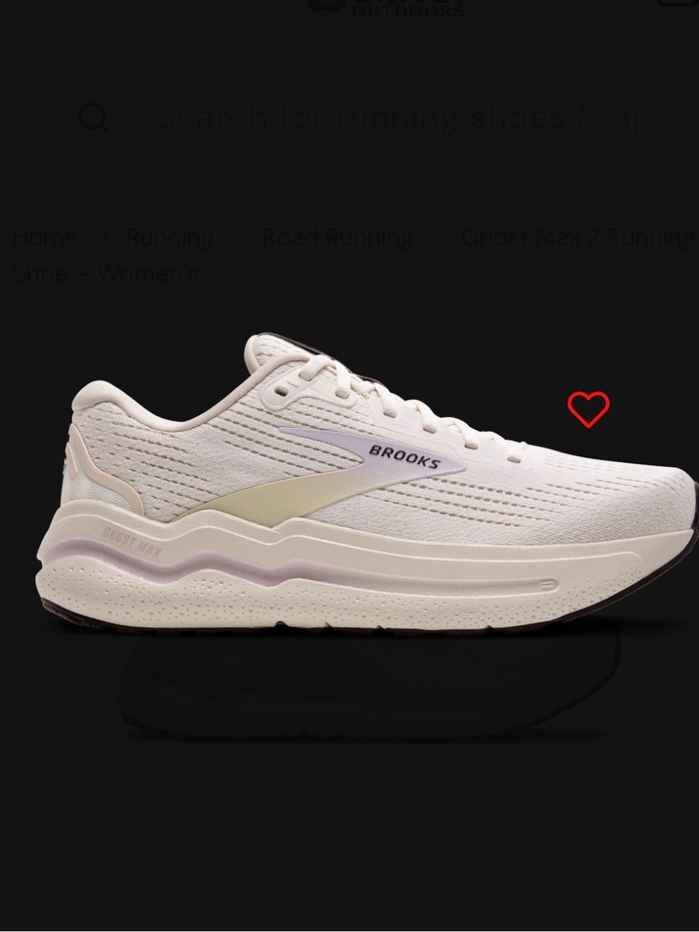 BROOKS GHOST MAX2 in coconut/lavender/cream